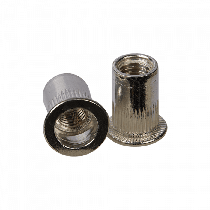 Apex Rivet Nut Ribbed Alum LF M8 PK 100